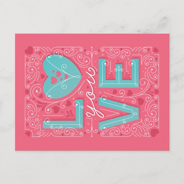 Festiva AME LE/la postal del el día de San Valentín (Anverso)