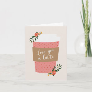 Festiva Ámele una tarjeta del día de San Valentín de Latte