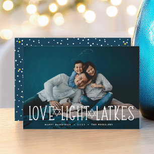 Festiva Amor, luz y linternas   Tarjeta fotográfica Hanukk