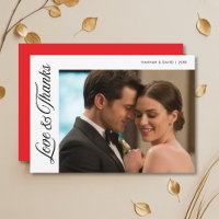 Amor y gracias Cute Couple Tarjeta de agradecimien