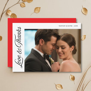 Festiva Amor y gracias Cute Couple Tarjeta de agradecimien