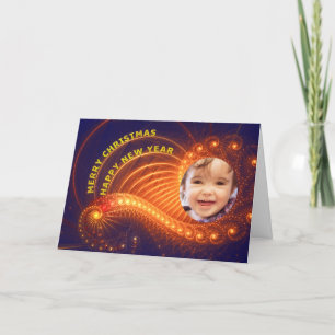 Festiva Añade tu foto aquí, una elegante tarjeta de Navida
