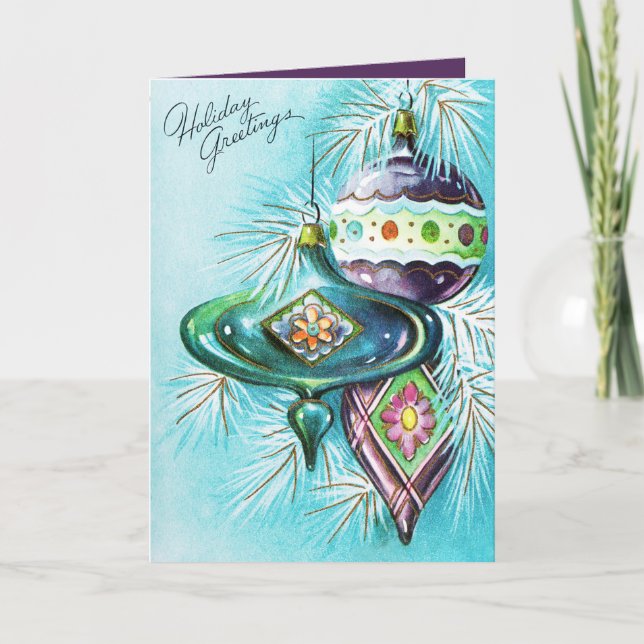 Festiva añadir tarjeta de navidades de bombillas retro de  (Anverso)