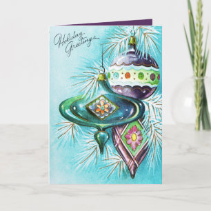 Festiva añadir tarjeta de navidades de bombillas retro de