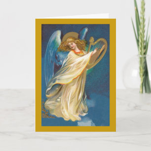 Festiva Angel con tarjeta de Navidades Harp
