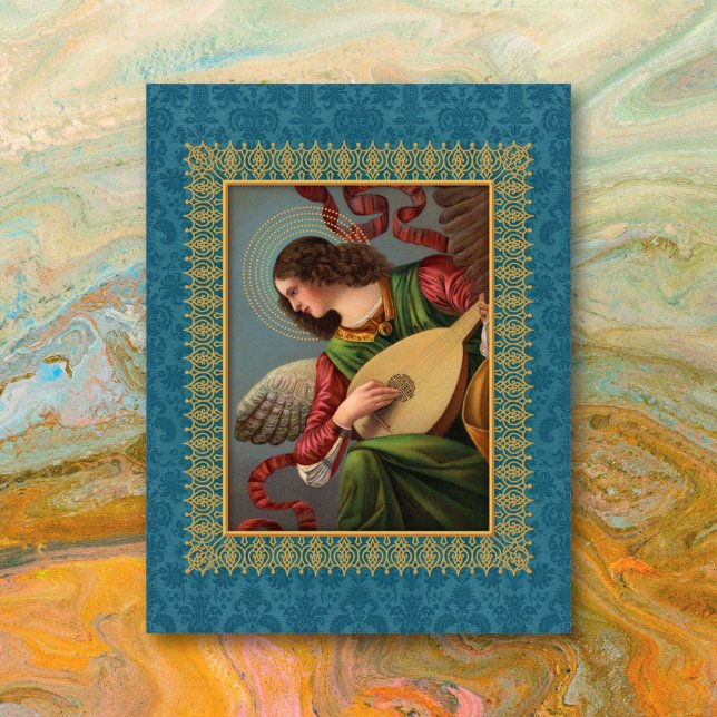 Festiva Ángel con una tarjeta Lute (Subido por el creador)