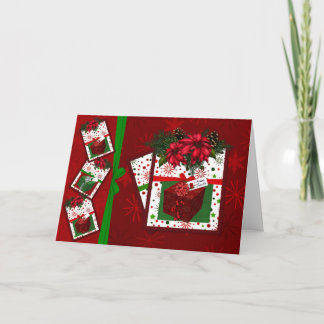 Festiva Ángel contra tarjeta de felicitación de Santa