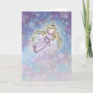 Festiva Ángel de lavanda en la tarjeta de Navidades de las