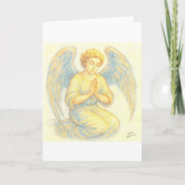 Festiva Ángel en la tarjeta de vacaciones plana de oración