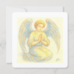 Festiva Ángel en la tarjeta de vacaciones plana de oración