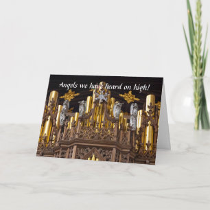 Festiva Angels sobre la tarjeta de Navidades de órganos de