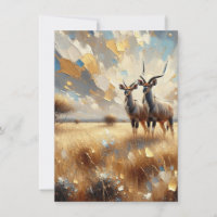 Animales africanos Tarjeta impresionista de arte N