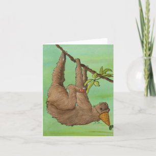Festiva Animales fiestas: Tarjeta Sloth 4"x5.6"