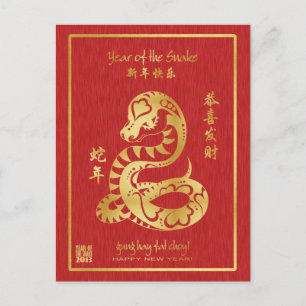 Festiva Año de la serpiente 2013 - postal china del Año