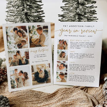 Año moderno en tarjeta de revisión Familia Noticia