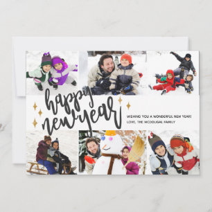 Festiva Año nuevo inclinado Tarjeta fotográfica de Año N