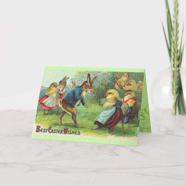 Festiva Antiguo Tarjeta de Pascua (Anverso)