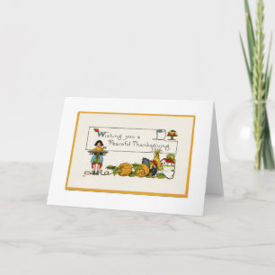 Festiva Apacible tarjeta de felicitación de Acción de Grac