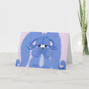 Festiva Aqua el conejito con ojos dormidos Tarjeta de Pasc