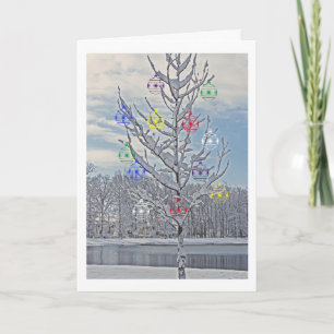 Festiva ÁRBOL CON TARJETA DE navidad/ROMÁNTICO/CUBIERTO DE