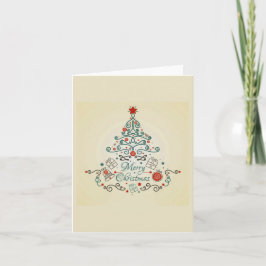 Festiva Árbol de campo con decoraciones en tarjeta de Navi