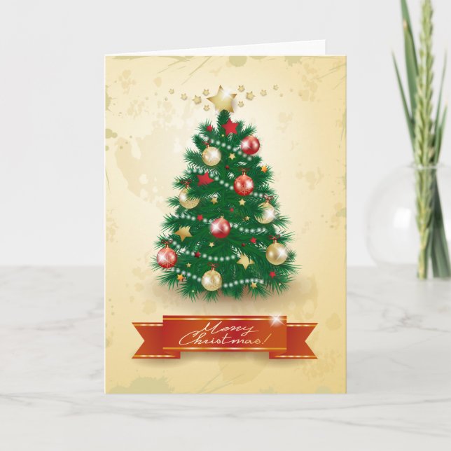 Festiva Árbol de Navidad, tarjeta (Anverso)