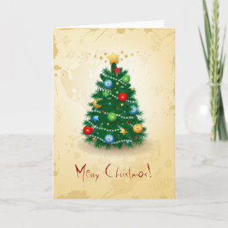 Festiva árbol de Navidad, tarjeta