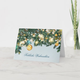 Festiva Árbol de Navidad, tarjeta navideña alemana baubles