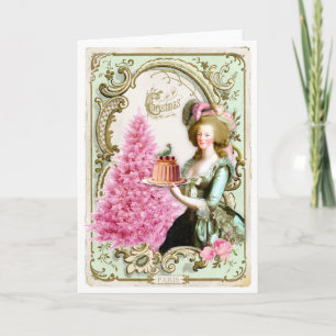 Festiva Árbol del rosa de la torta de la tarjeta de