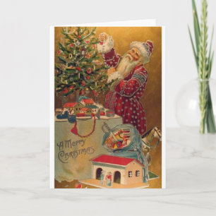 Festiva Árbol del Victorian que arregla la tarjeta de