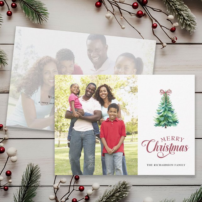 Festiva Árbol Mínimo Con Tarjeta De Navidades De Foto Bow  (Subido por el creador)