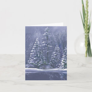 Festiva "Árboles de invierno" Navidades tarjeta estacional