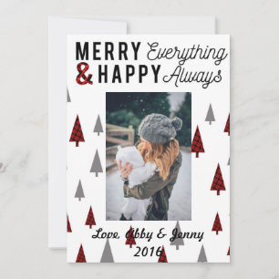 Festiva Árboles modernos rojos del triángulo de la tarjeta