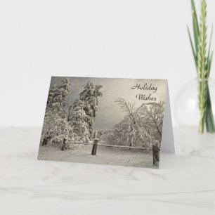 Festiva Árboles nevados de invierno - Tarjeta de felicitac
