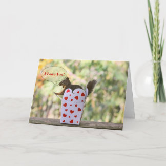 Festiva Ardilla "te amo" tarjeta del día de San Valentín