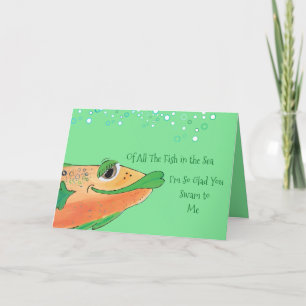 Festiva Arte coqueto de los pescados de la tarjeta del día