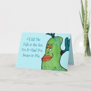 Festiva Arte coqueto de los pescados de la tarjeta del día