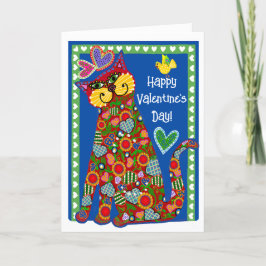 Festiva Arte popular de la tarjeta de San Valentín doblada