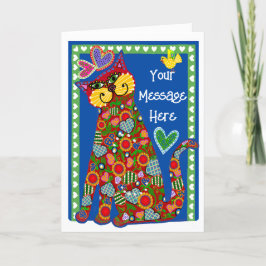 Festiva Arte popular de la tarjeta de San Valentín doblada