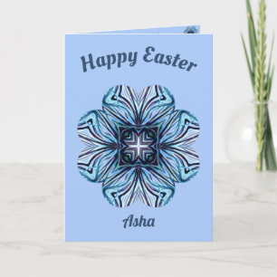Festiva ASHA ~ Tarjeta de Pascua ~ Sombras de azul y blanc