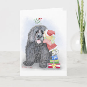 Festiva Atrapado bajo la tarjeta de felicitación Mistletoe