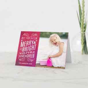 Festiva Audaz tarjeta de felicitación de fotos navideñas y