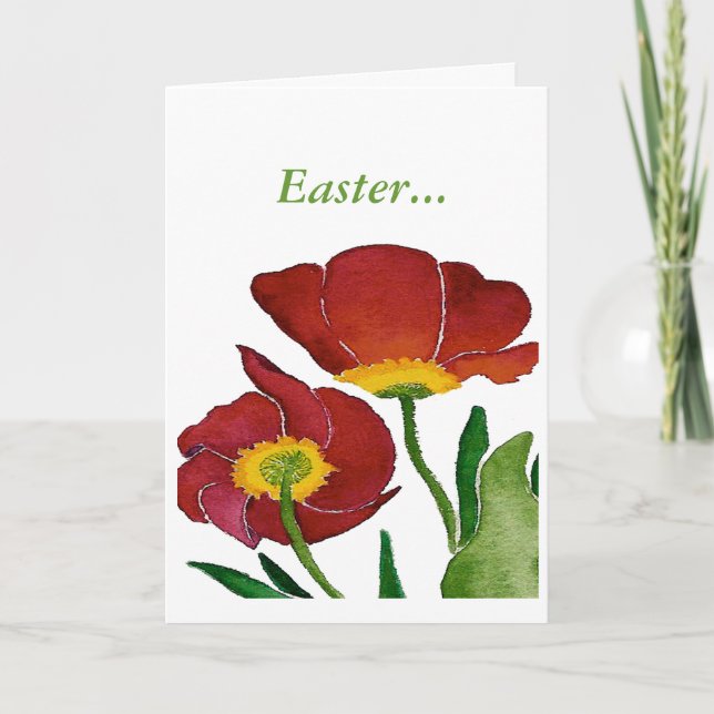 Festiva Audaz tarjeta de Pascua RedTulips (Anverso)