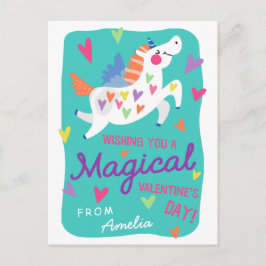 Festiva Aula Magical Unicornio de tamaño postal Valentine