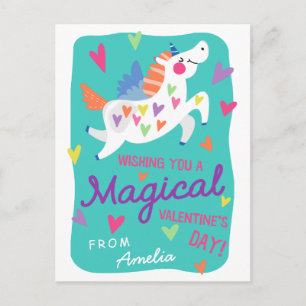 Festiva Aula Magical Unicornio de tamaño postal Valentine