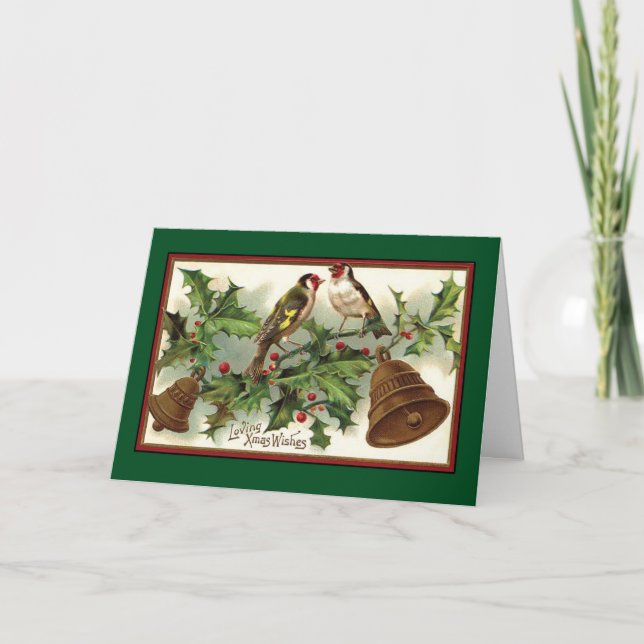 Festiva Aves navidades - Tarjeta de época (Anverso)