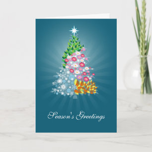 Festiva Azul de la tarjeta de felicitación de cuatro