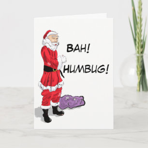Festiva ¡Bah! ¡Humbug! Tarjeta Santa