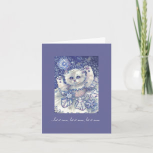 Festiva Bailarín del copo de nieve del gato de la tarjeta