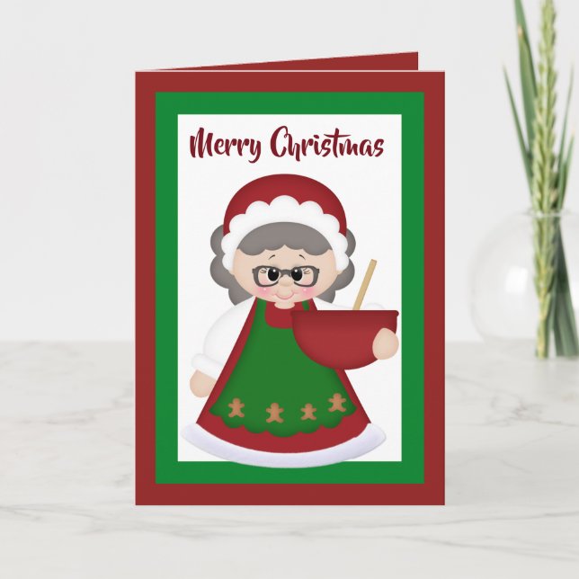 Festiva Baking Mrs Claus agrega tarjeta de Navidades de me (Anverso)